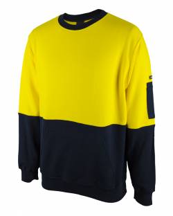 310 Cotton Crew Neck Fleece, Hi Vis